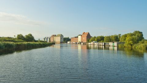 Blick auf Jarmen auf der Kanutour 6 - 7 Tage - auf der Peene bis Anklam