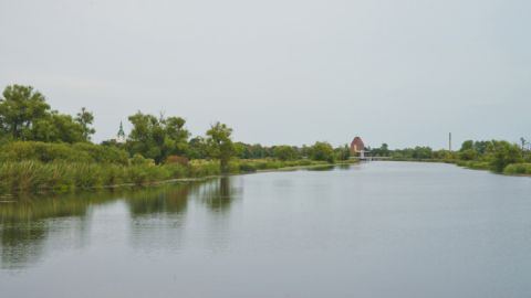 Blick auf Loitz auf der Kanutour 6 - 7 Tage - auf der Peene bis Anklam