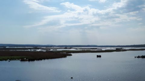 Ausblick auf Kummerower See auf Radtour Familie Sommersdorf-Verchen-Dargun