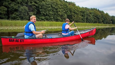 Paddler auf der Havel auf der Kanutour Die Havelquell-Tour