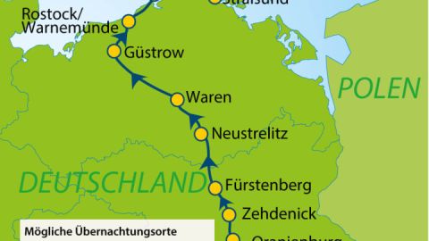 Radfernweg-Tour Berlin - Rostock - Stralsund (10 Tage)
