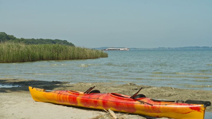 Rast am Müritzstrand auf der Kanutour Mirow-Müritz-Rundtour